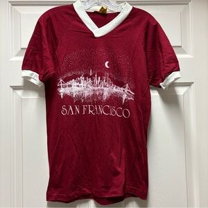 Vintage 1980s maroon white San Francisco Graphic T-Shirt tourist California M